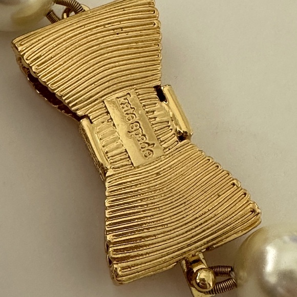 Kate spade vintage wrapped up pearl gold bow necklace - Picture 9 of 10